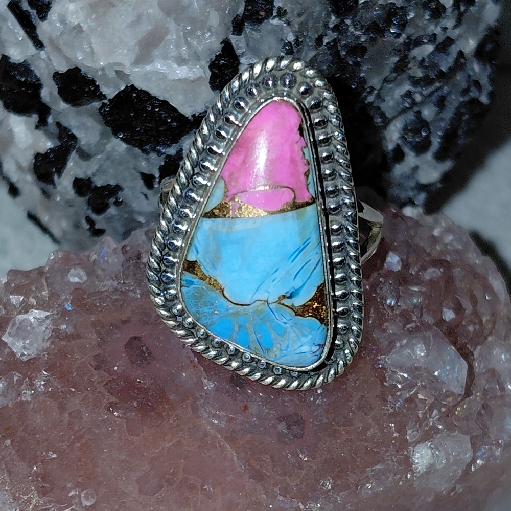 Cotton Candy Turquoise Sterling Silver Ring